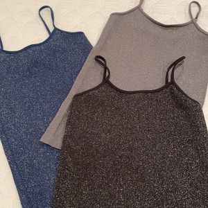 Set/3 Glittered Stretch Cami’s